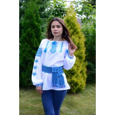 Embroidered blouse "Sky Blue"